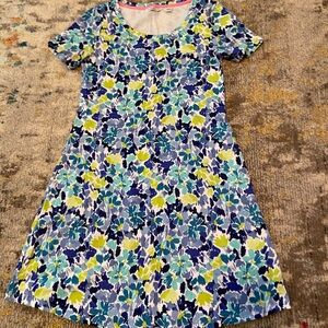 Isaac Mizrahi Blue green and Yellow Floral women’s Dress